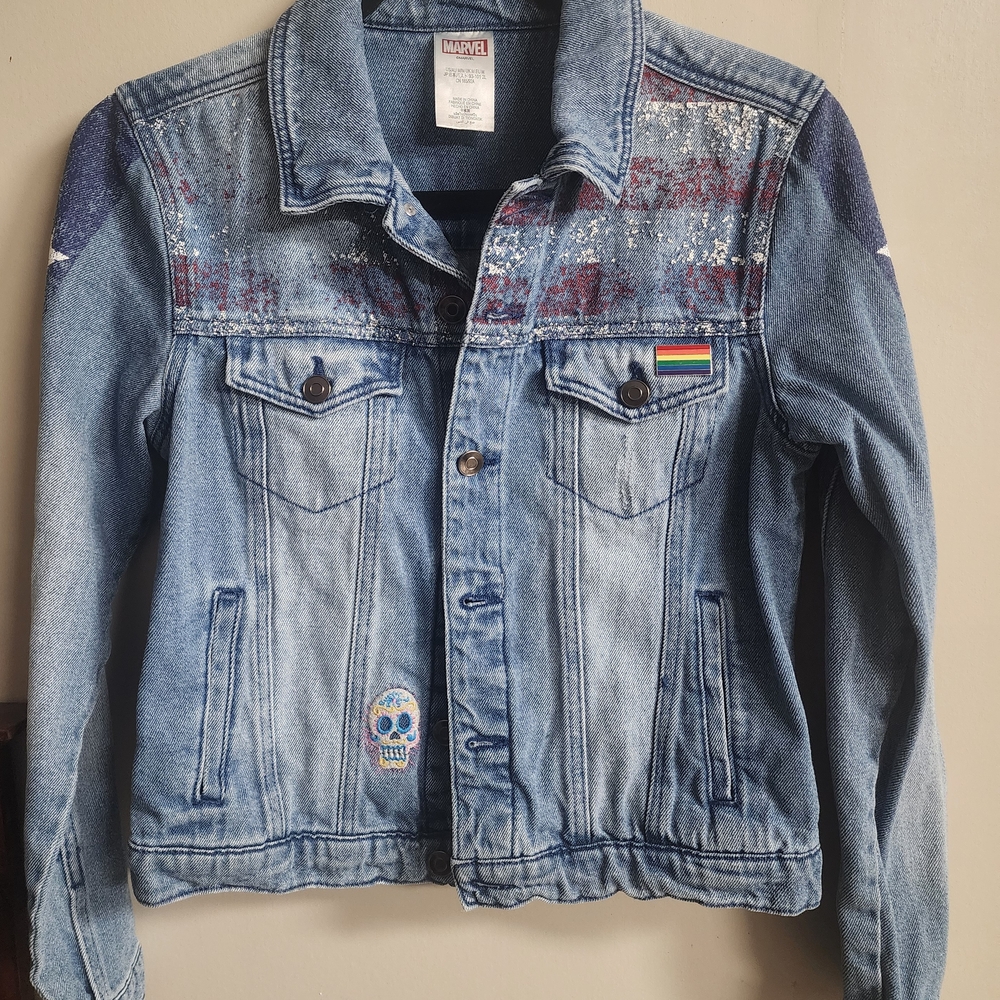 Marvel Denim Jacket With Rainbow Patch - image 1